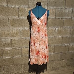 Dress Barn Floral Pink and White Dress